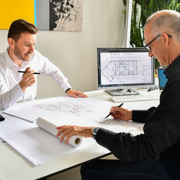 Kevin Walker und Michael Dittrich Team Entwicklung bei der Schmid Architektur & Baumanagement AG