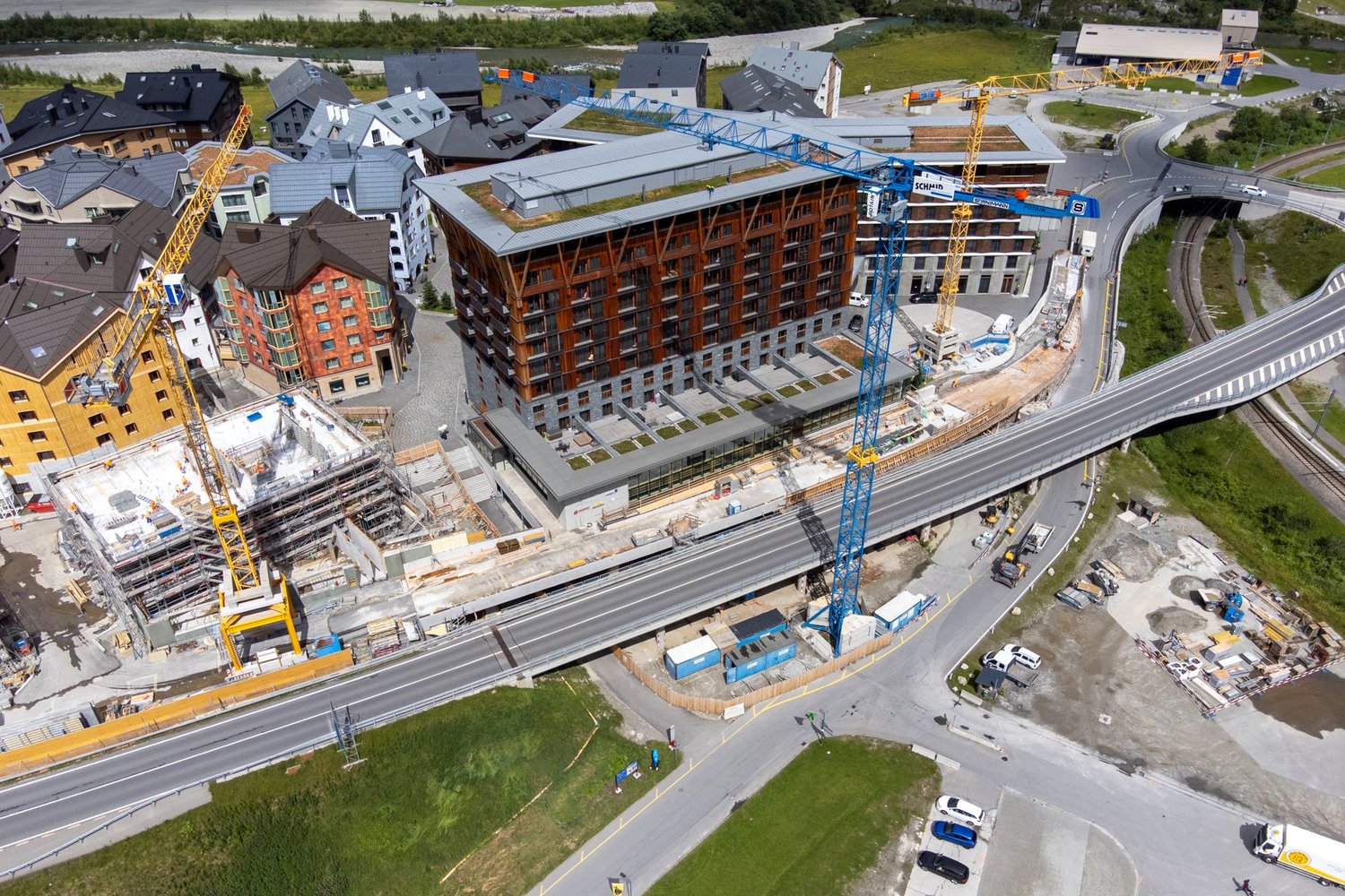 Drohenaufnahme Neubau Bruecke