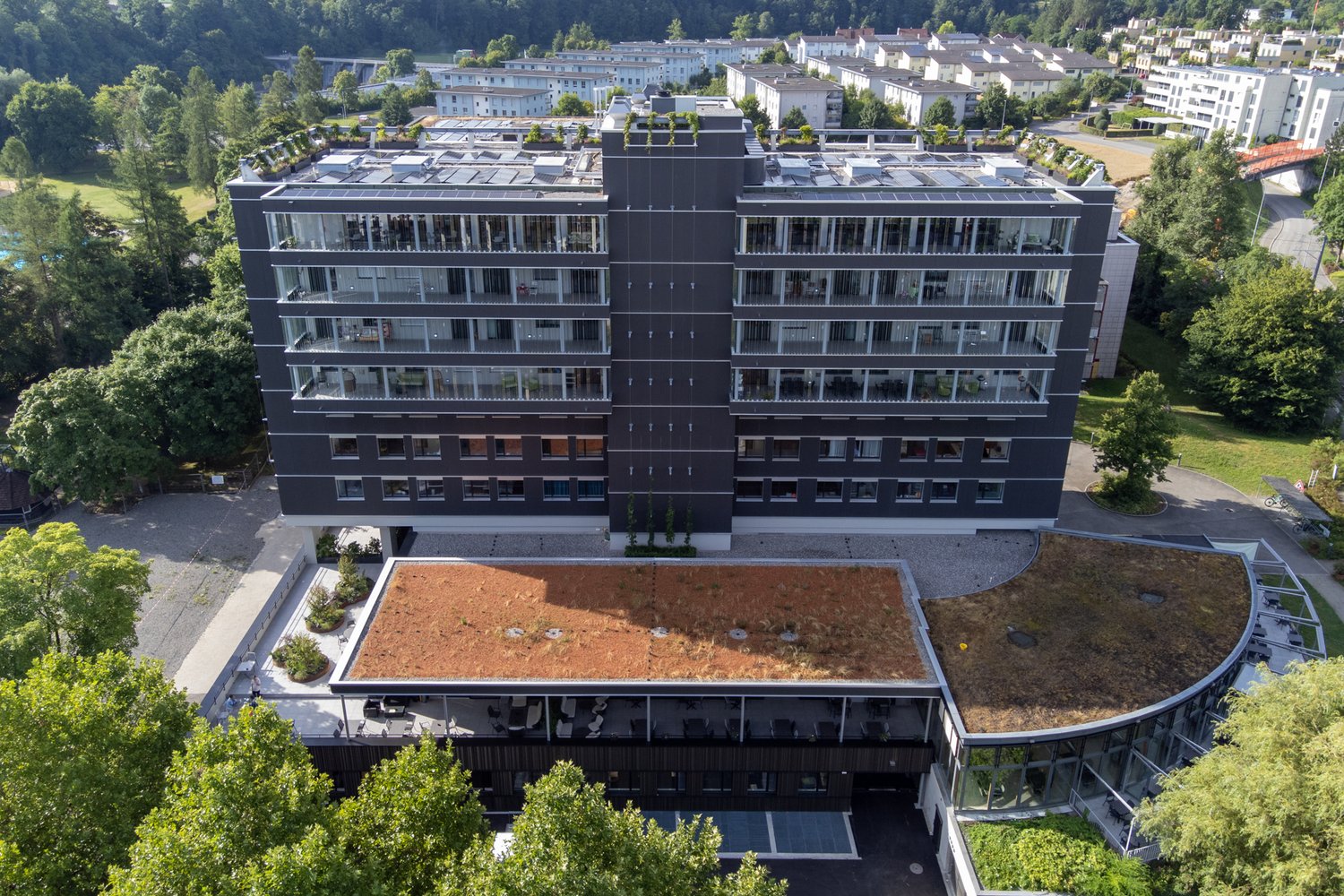 Drohenaufnahme Haus Allegra in Bremgarten