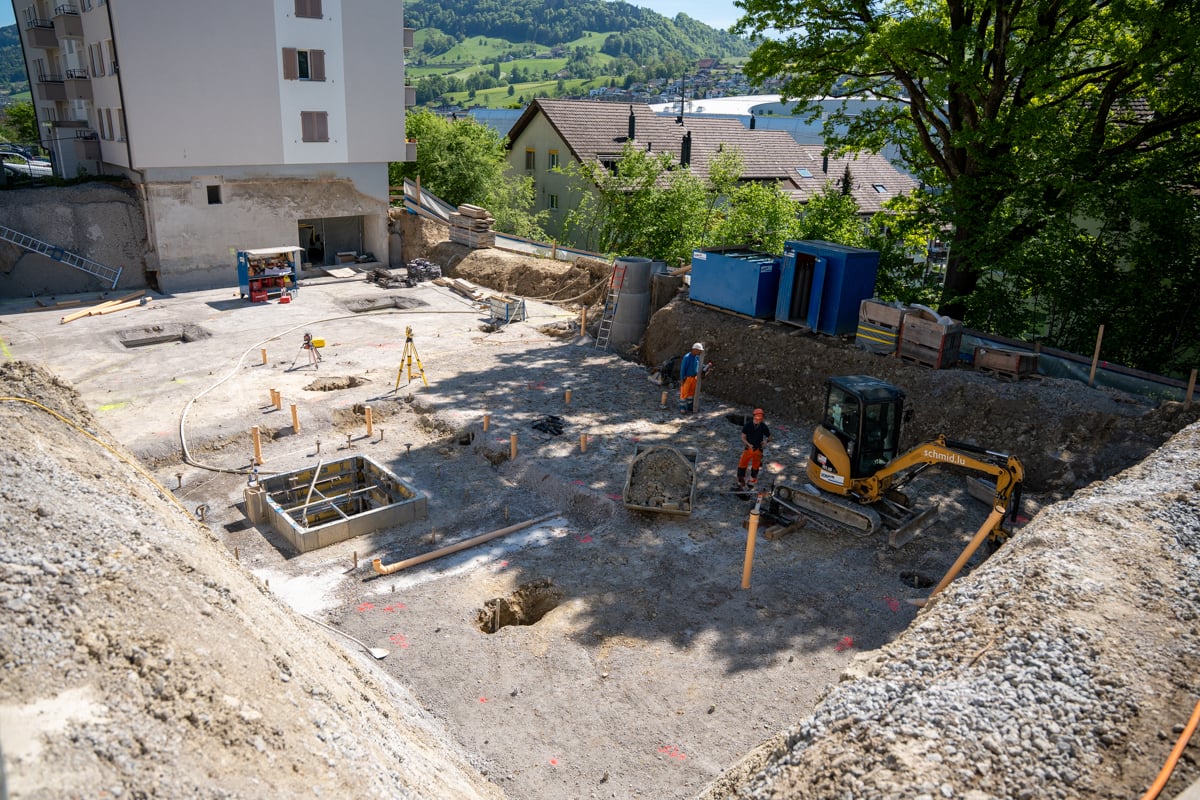 Baugrube eines MFH in Buchrain