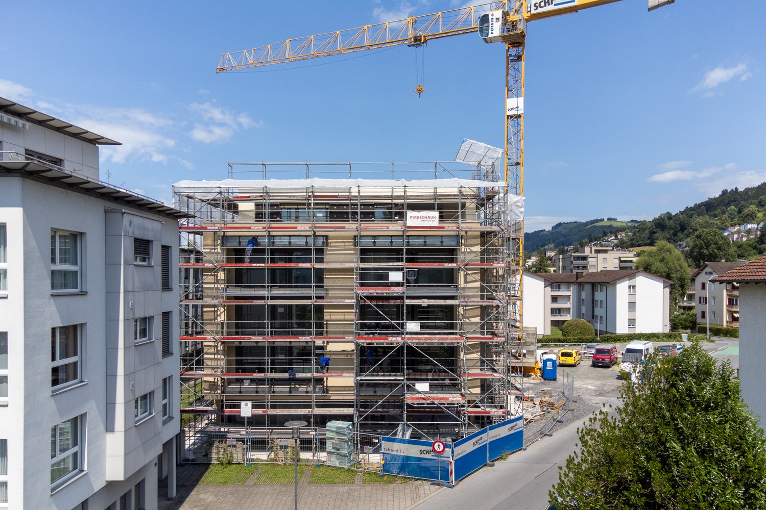 Fassade des MFH Gartenweg in Ebikon