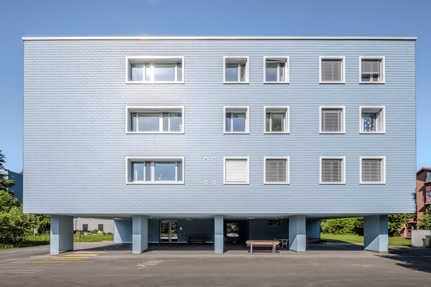 Fassade der sanierten HPZ in Hohenrain