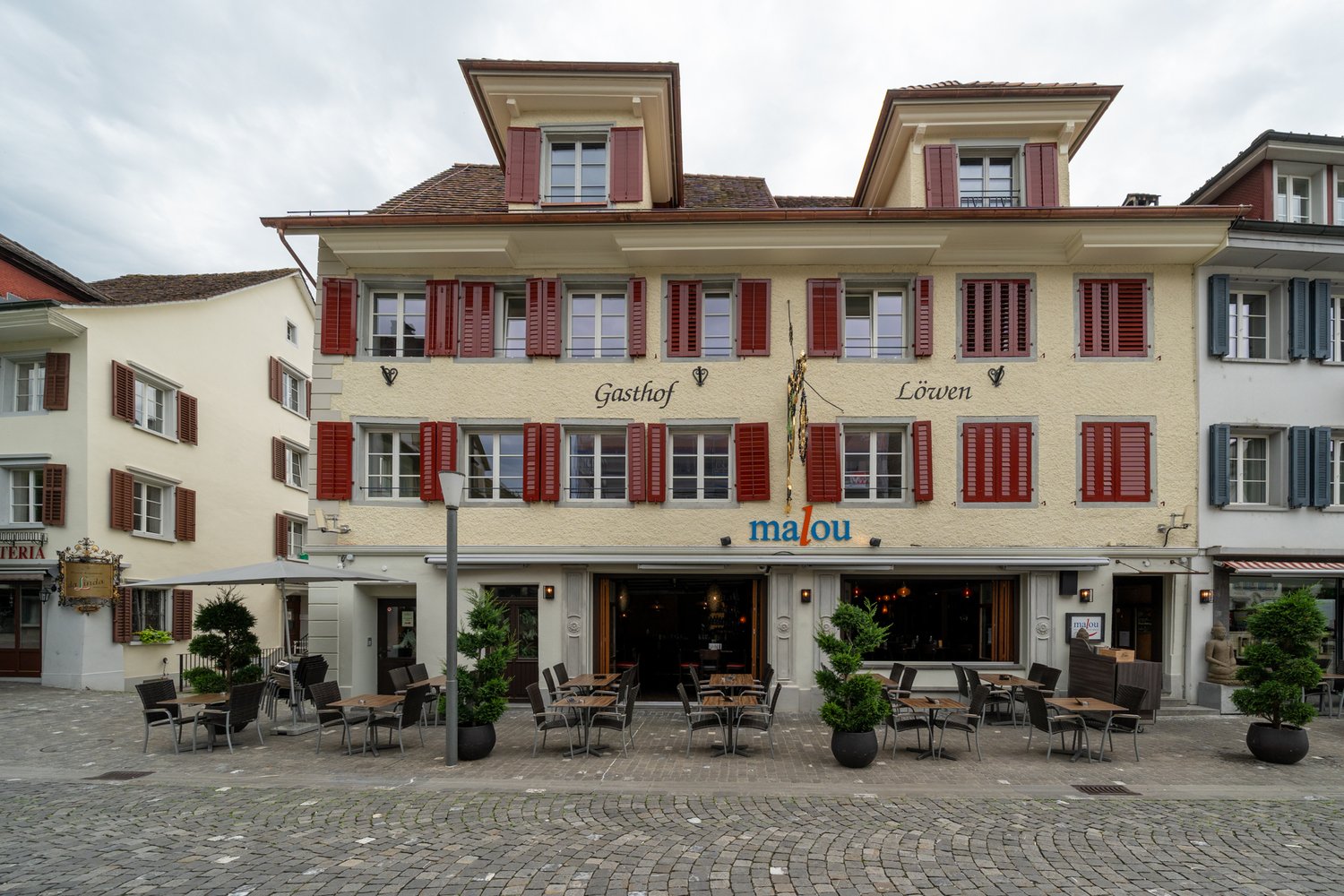 Fassade des sanierten Löwen in Sursee
