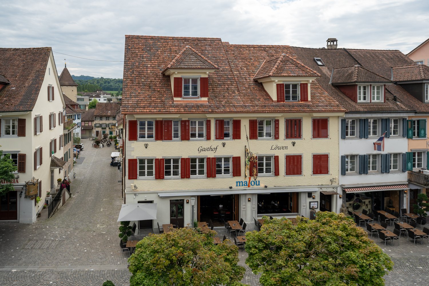 Fassade des sanierten Löwen in Sursee