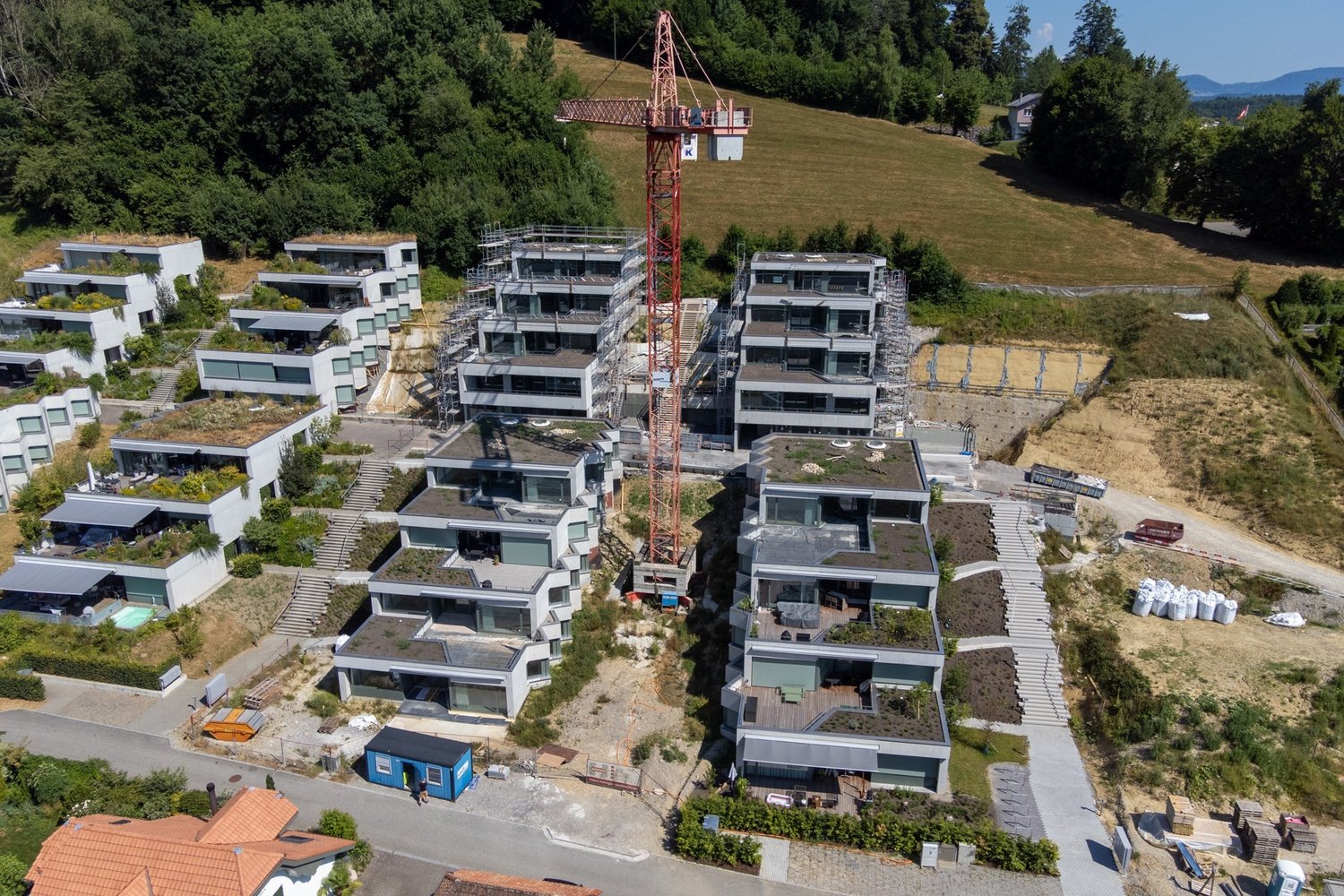 Drohnenaufnahme der Überbauung Sommerhalde in Uerkheim