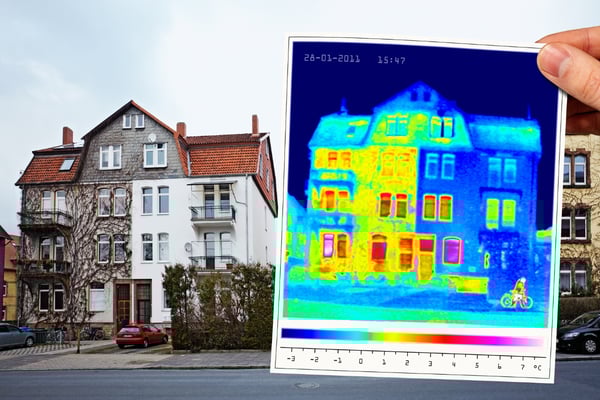 Stockbild | Bauaustrocknung | Thermografie Infrarotaufnahmen | 1200x800
